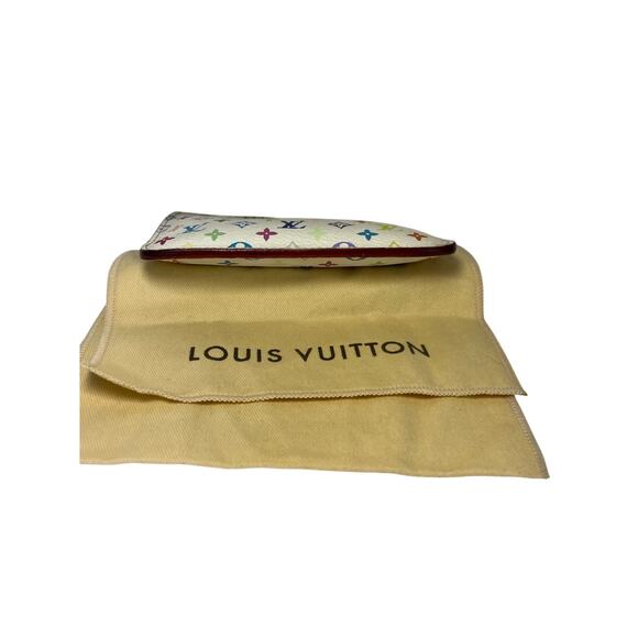 LOUIS VUITTON White Multicolor Murakami Key Coin Pouch Wallet - Picture 8 of 10